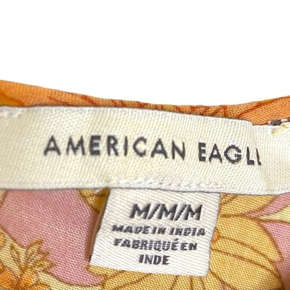 AMERICAN Eagle Puff Sleeve Floral Printed Dress - Picture 12 of 15